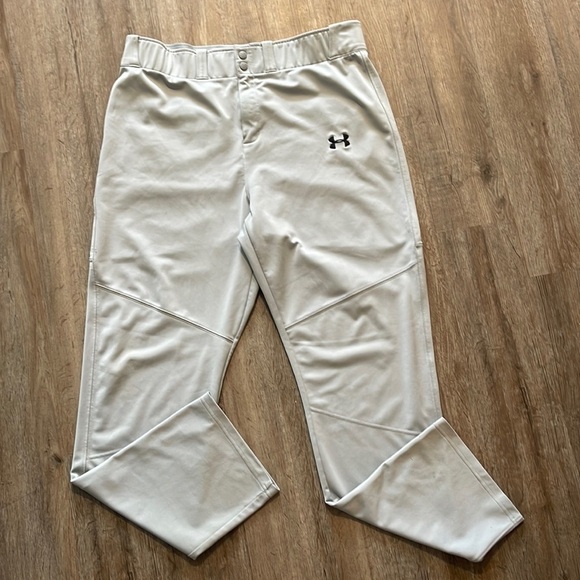 UNDER ARMOUR GREY BASEBALL PANTS (SIZE XL) - Picture 1 of 8